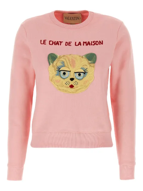 Valentino Garavani cat-embroidered sweatshirt Pink BMF25A9N8