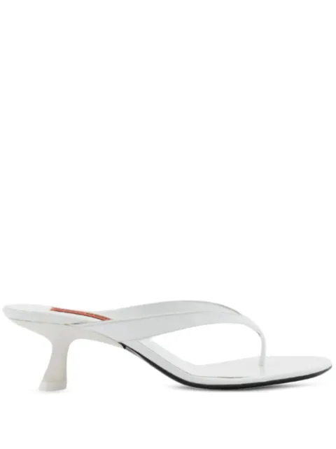Simon Miller 57mm Beep Thong leather heeled sandals White F1069017