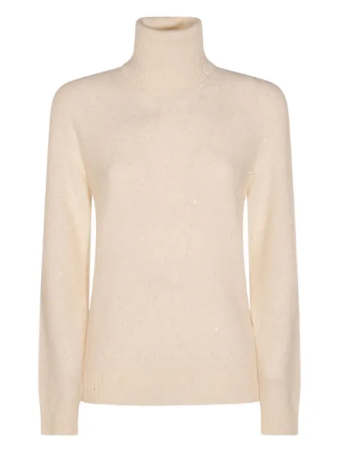 Fabiana Filippi roll-neck sequin-detail sweater Neutrals MAD215F066D2960