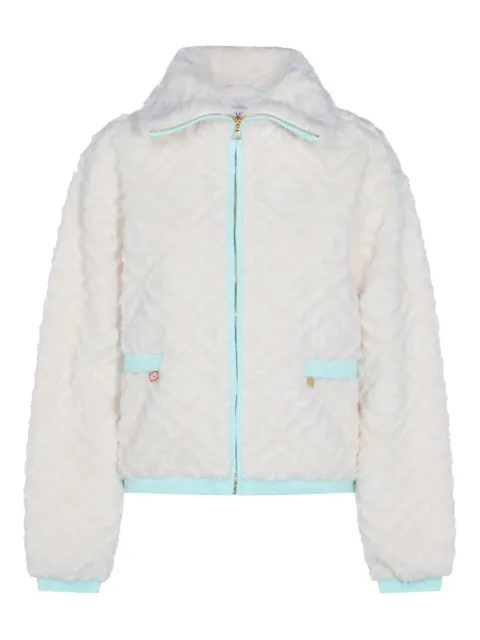 Casablanca textured zip-up jacket Neutrals WPF25JK39001