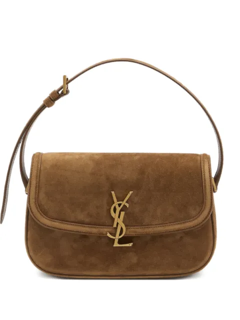 Saint Laurent Cassandre suede shoulder bag Brown 8323301U80W