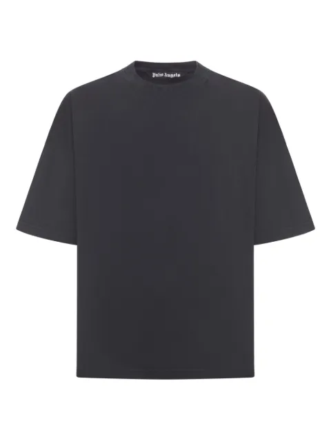 Palm Angels logo-embroidered T-shirt Black PMAA10HF25JER001