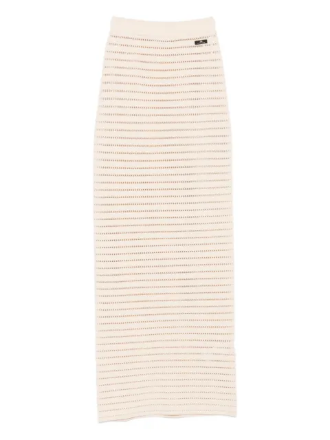 Elisabetta Franchi knitted striped skirt Neutrals GK12T52E2