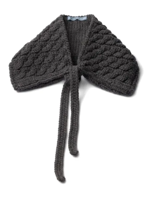Prada cable-knit wool collar Grey 1FS1262HLZ