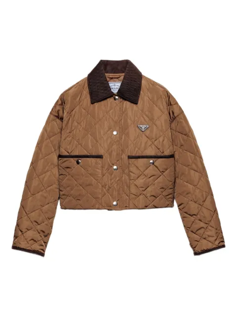 Prada light Re-nylon cropped jacket Brown 29X166SOOO1WQ9