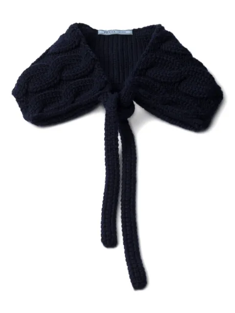 Prada cable-knit wool collar Blue 1FS1242HLZ