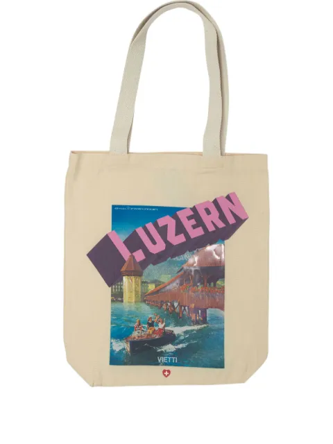 VIETTI MERCHANDISE graphic-print tote bag Neutrals BAGPOSTERLUZERN