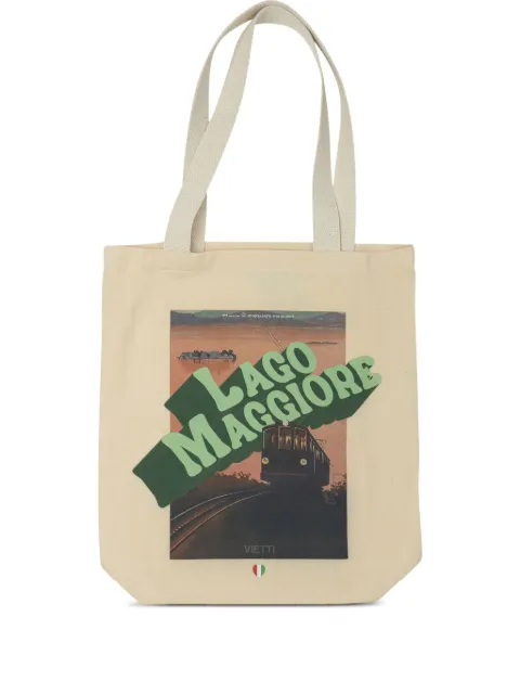 VIETTI MERCHANDISE Lago Maggiore print tote bag Neutrals BAGPOSTERLAGO