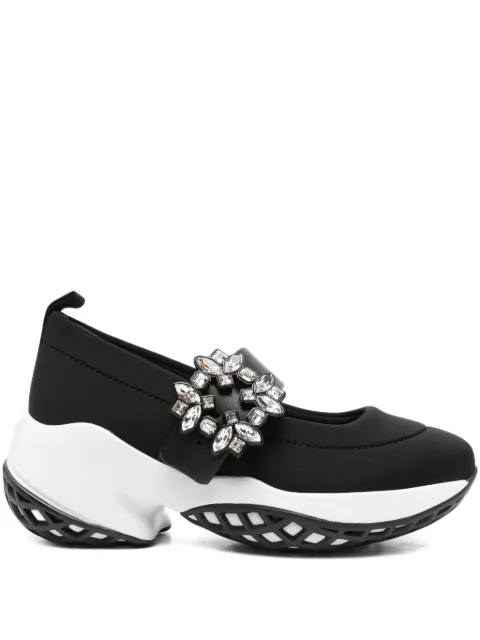 Roger Vivier crystal-embellished buckle trainers Black RVW50637520T81B999
