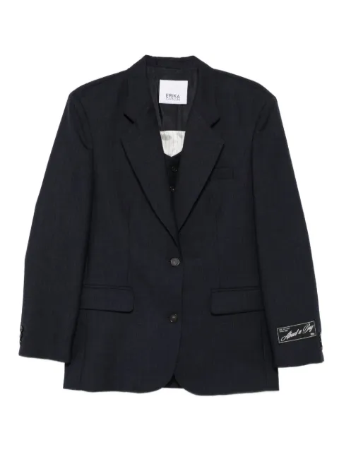 Erika Cavallini pinstripe single-breasted blazer Blue P5WZ23