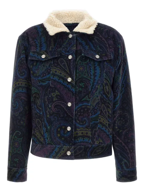 ETRO Giubbino paisley-print corduroy jacket Blue WRBA006299SAEE3X0887