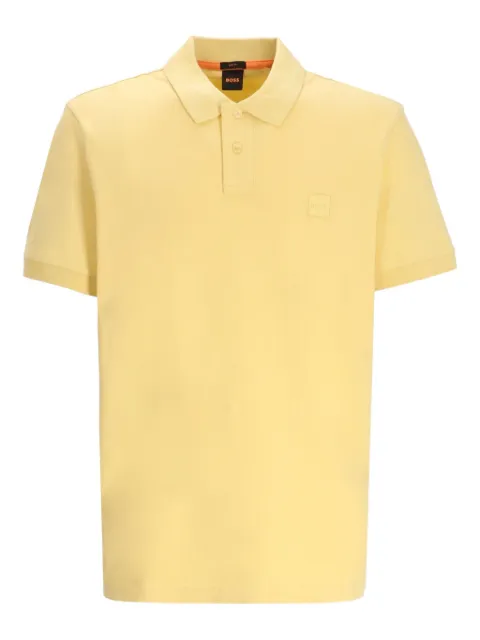 BOSS logo-patch polo shirt Yellow 50507803