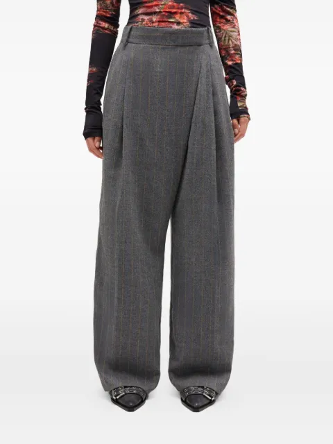 GANNI pinstripe pleated trousers Grey W0761205