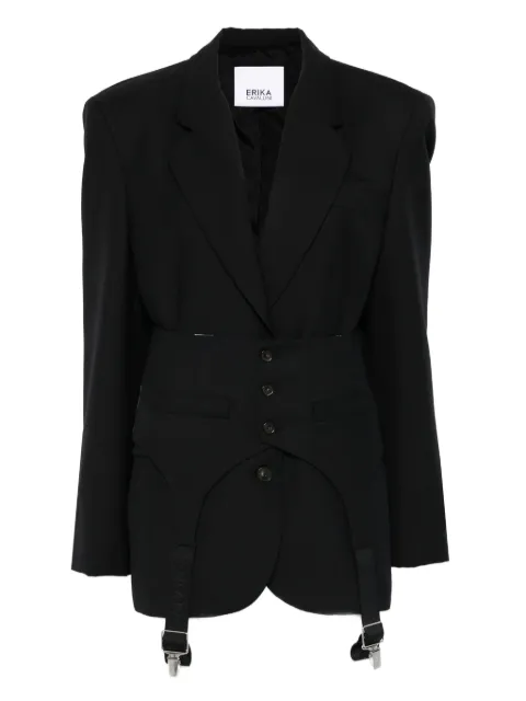 Erika Cavallini layered blazer Black P5WZ23