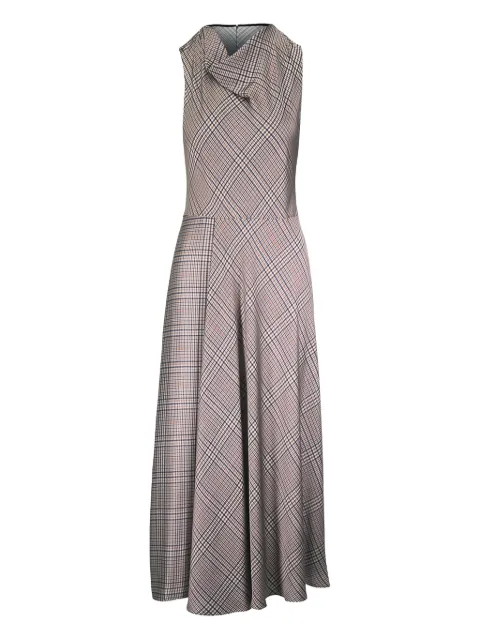 Vince plaid-pattern midi dress Brown V144452012