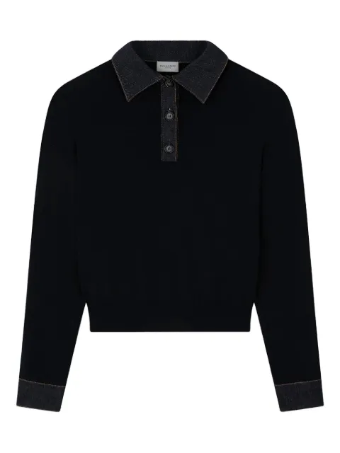 Paul & Shark denim-collar polo sweater Blue 15351105050