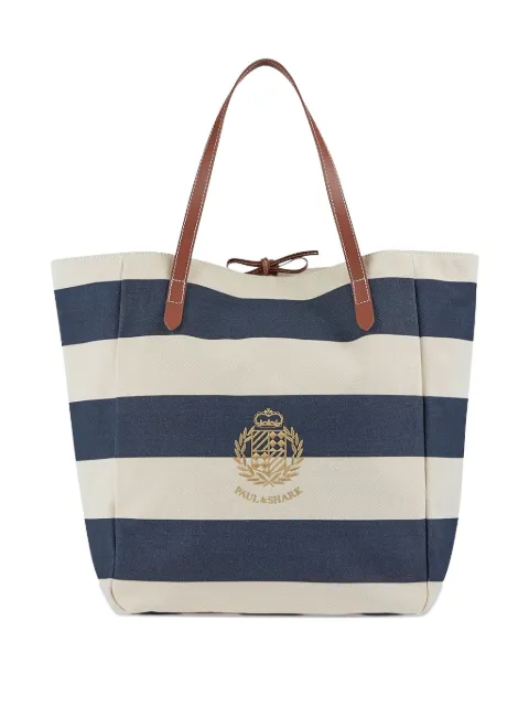 Paul & Shark embroidered-logo stripe-pattern bag Blue 15318100H21