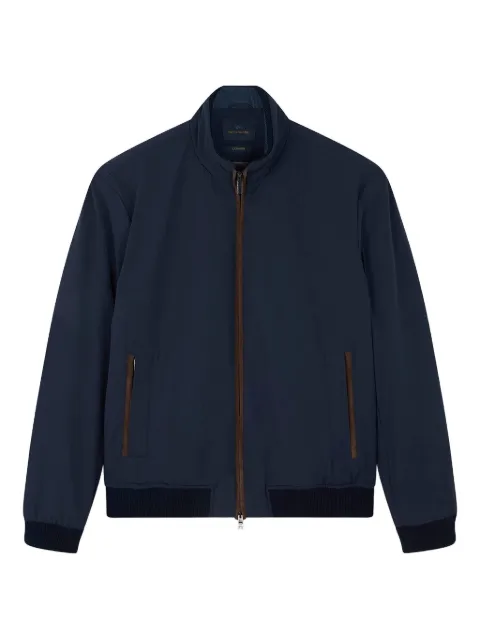 Paul & Shark suede-detail bomber jacket Blue 14312060013