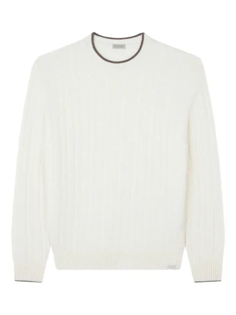Paul & Shark cable-knit crew-neck sweater White 15311033010