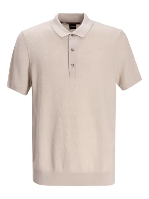 BOSS button-placket polo shirt Neutrals 50543148