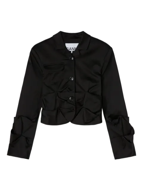 GANNI ruched jacket Black W0910