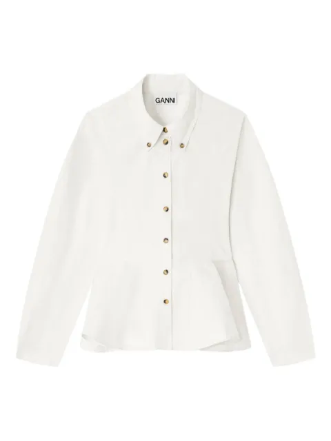 GANNI ivory peplum shirt White W1002
