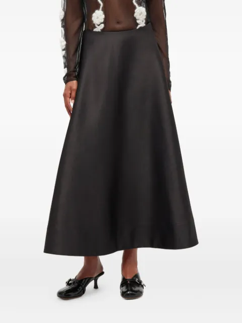 GANNI satin-effect maxi skirt Black W1111
