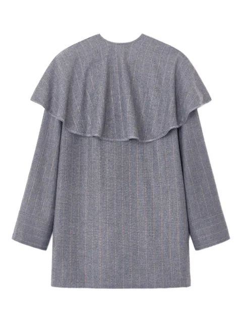 GANNI pinstripe ruffled dress Grey W0994
