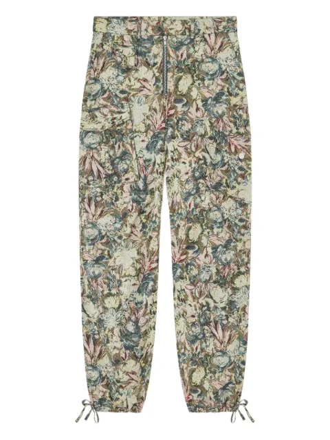 GANNI floral-print trousers Neutrals W1010