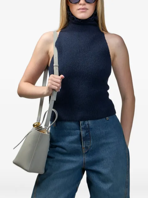 Alaïa ruffled high-neck top Blue AA9H1311K096B