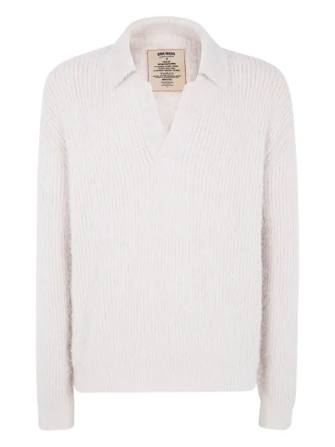 Uma Wang Polo-neck ribbed sweater Neutrals UK7584