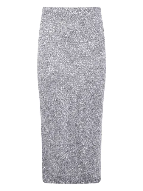 D.Exterior sequin-embellished midi skirt Grey 61299