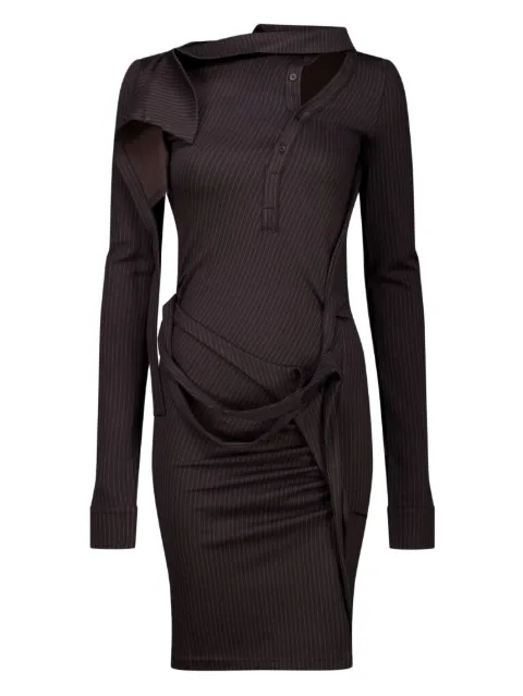 Ottolinger Ada pinstriped mini dress Black 10250280401BLK