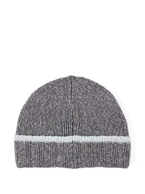 Paul & Shark stripe-detail beanie hat Grey 15357152074