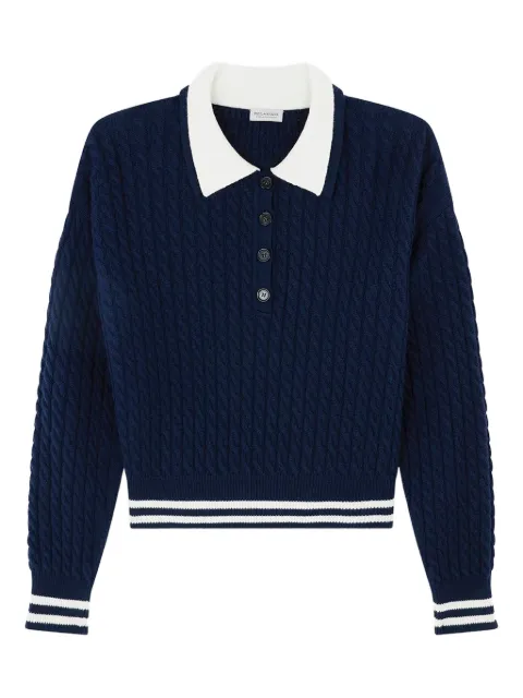 Paul & Shark cable-knit polo shirt Blue 15351103050