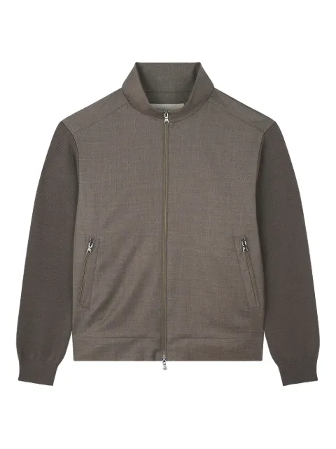 Paul & Shark panelled zip-up cardigan Brown 15311221493