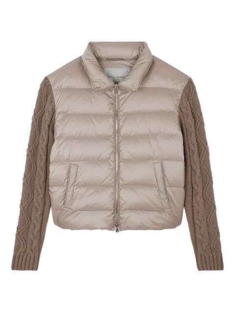 Paul & Shark cable-knit padded jacket Neutrals 15352120861
