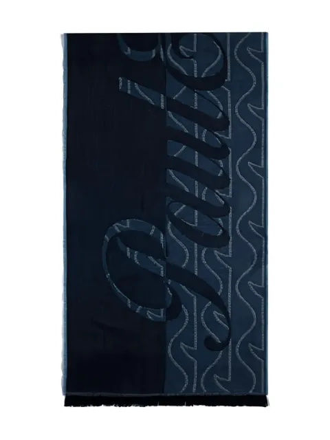 Paul & Shark monogram wool scarf Blue 15317006G55