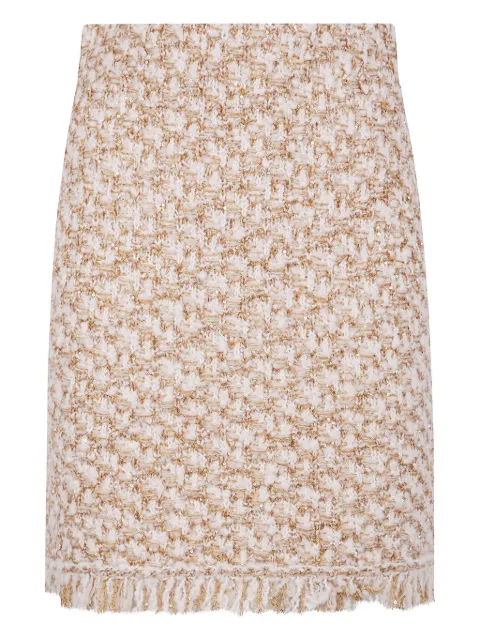 Fabiana Filippi tweed fringed mini skirt Neutrals GND225F404L629