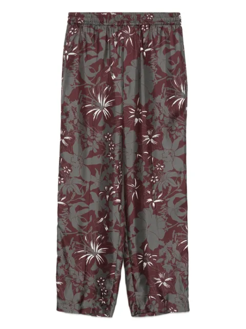 Gucci floral-print silk trousers Grey 833824ZATK2