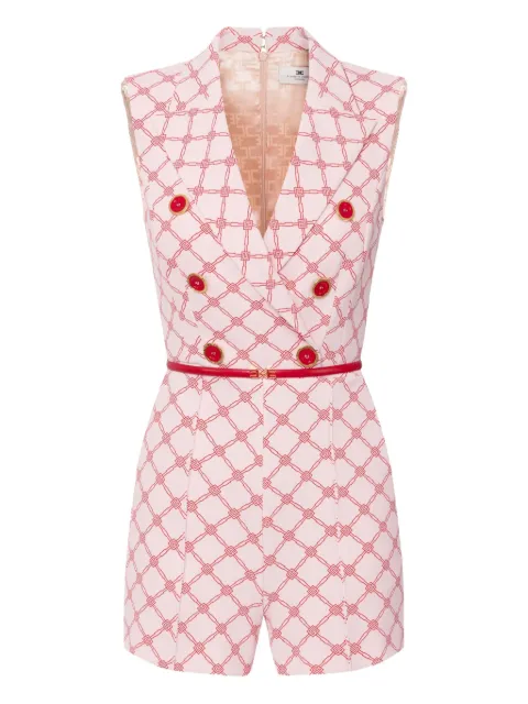 Elisabetta Franchi double-breasted logo-print playsuit Pink TUS4551E2