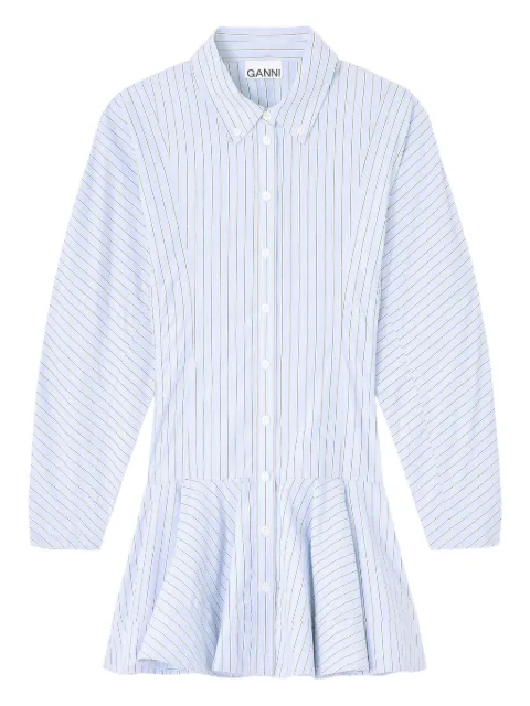 GANNI striped mini shirt dress Blue W1101