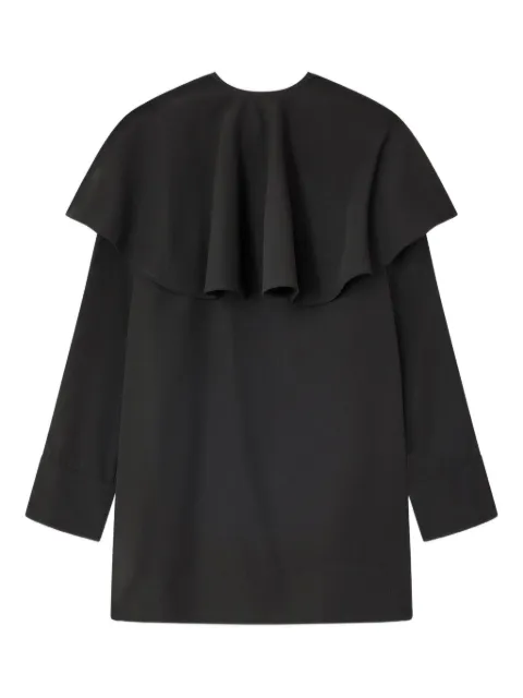 GANNI ruffled cape-attachment mini dress Black W0995