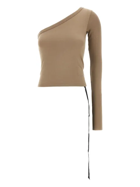 Rick Owens DRKSHDW Ziggy asymmetric-neckline T-shirt Neutrals DS02E7216RN