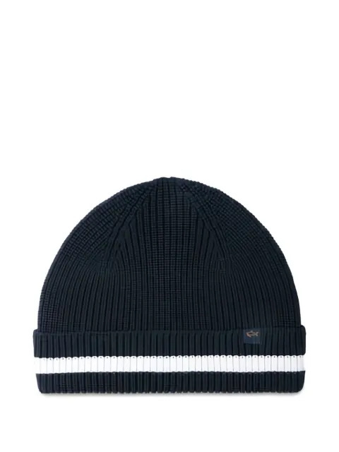 Paul & Shark ribbed wool beanie Blue 15317161050