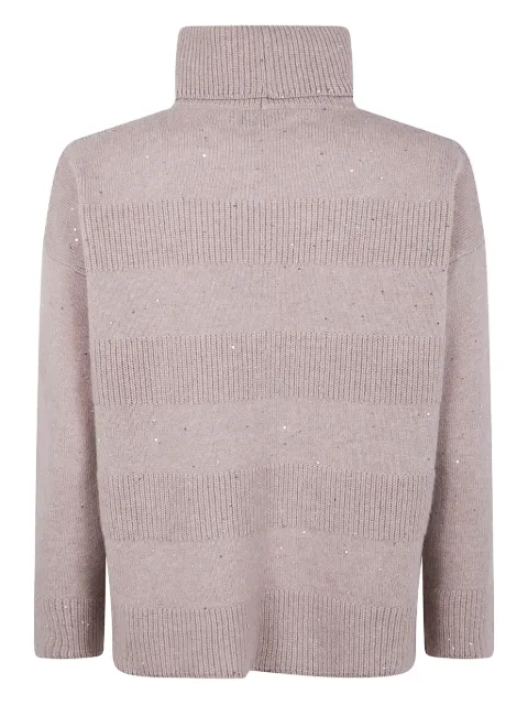 D.Exterior roll-neck sequin-detailed sweater Neutrals 61100