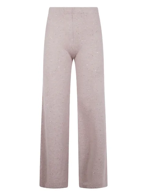 D.Exterior sequin-embellished wool trousers Pink 61104