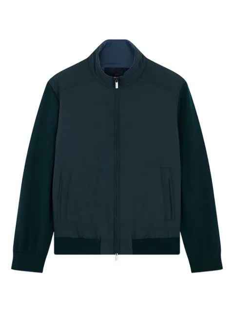 Paul & Shark Typhoon wool-paneled zip-up sweater Green 15311296852
