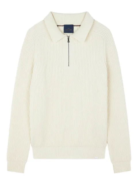 Paul & Shark rib-knit halp-zip sweater White 15311163010