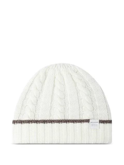 Paul & Shark cable-knit wool cashmere beanie White 15317153010